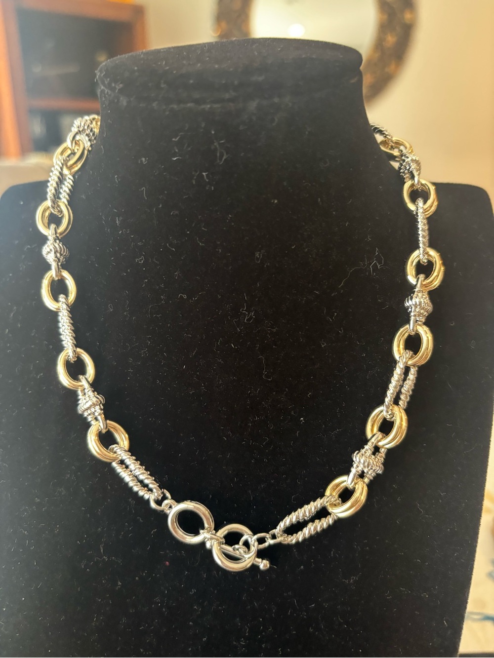Two-Tone Gold and Silver Link Necklace